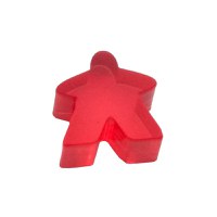 Carcassonne Transparent Meeples Thin - Rosu - 1
