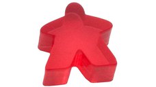 Carcassonne Transparent Meeples Thin - Rosu