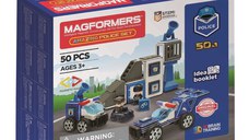 Joc de Constructie Magnetic Magformers Amazing Police Set - Sectia de Politie, 50 piese