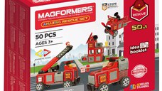 Joc de Constructie Magnetic Magformers Amazing Rescue Set - Statia de Pompieri, 50 piese