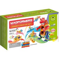 Joc de Constructie Magnetic Magformers - Wonder Creator Set - Dinozauri si Creaturi Minunate, 121 piese - 1