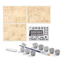Macheta de Asamblat Wood WorX - Star Wars - AT-AT Walker cu 90+ piese din lemn + vopsea, pensula si adeziv inclus - 3
