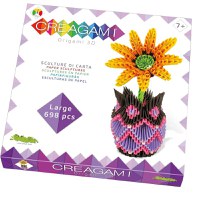 Origami 3D Creagami - Vaza cu flori 698 piese - 2