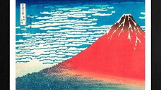 Poster cu Rama Hokusai - Red Fuji (30x40)