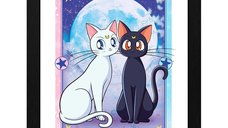 Poster cu Rama Sailor Moon - Luna & Artemis (30x40)