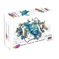 Puzzle din Lemn Multicolorat - Broasca Testoasa, 125 piese - 1
