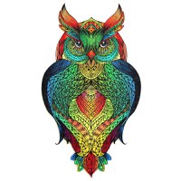 Puzzle din Lemn Multicolorat - Bufnita, 137 piese - 2