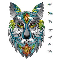 Puzzle din Lemn Multicolorat - Lup, 180 piese - 2