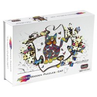Puzzle din Lemn Multicolorat - Pisica, 99 piese - 1