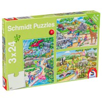 Puzzle LIN2182 - 3x24, A Day at the Zoo - 1