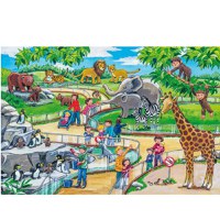 Puzzle LIN2182 - 3x24, A Day at the Zoo - 3