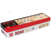 Remi Clasic, tabla lemn, cutie metal - 1