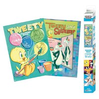 Set 2 Postere Chibi Looney Tunes - 52x38 - Tweety and Sylvester - 1