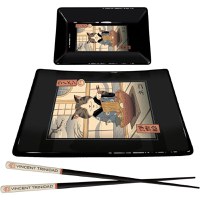 Set Sushi Vincent Trinidad (Neko Ramen Ukiyo) Large And Small Sushi Trays And Chopsticks - 2