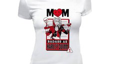 Tricou Dama White DC Comics - Mom Badass as Harley Quinn - L