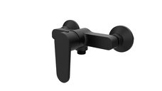 Baterie de dus Boet Luca 14424/N cu monocomanda, furtun si para de dus incluse, finisaj negru mat