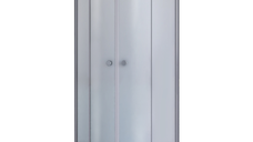 Cabina de dus Londra semirotunda cu sticla mata 90 x 90 x 195 cm, cadita si sifon incluse