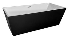Cada baie freestanding Bella* BSM-204A  acril  170 x 75 x 58 cm  negru lucios