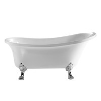 Cada baie freestanding Bella* BSM-404  acril  150 x 75 x 75 cm  alb  picioare argintii - 2