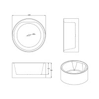 Cada baie freestanding Bella WB-838  acril  120 x 120 x 58 cm  alb - 3