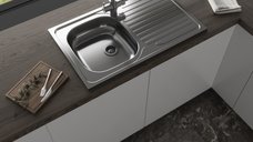 Chiuveta pentru blat  DE 102 Leinen  760 x 435 x 0 5  stanga