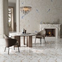 Gresie exterior / interior portelanata Fiesta White  59 5 x 119 5 cm  lucioasa  rectificata  tip marmura - 2