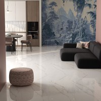 Gresie exterior / interior portelanata Marmo Gold  59 5 x 119 5 cm  lucioasa  rectificata  tip marmura - 2