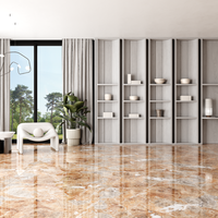 Gresie exterior / interior portelanata Rosso Delta Fantastic  60 x 120 cm  lucioasa  rectificata  tip marmura - 2