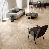 Gresie portelanata rectificata Travertino Brass  60X120  lucioasa - 3