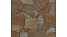 Gresie portelanata Tesla Brown, mata, aspect de piatra, pentru interior si exterior, 33 x 33 cm