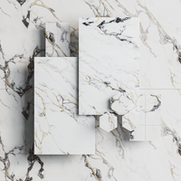 Gresie rectificata exterior / interior Monet Gold Insert  60 x 120 cm  lucioasa  portelanata  tip marmura - 5