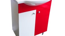 Masca chiuveta / lavoar baie Selena  55 cm  alb-rosu