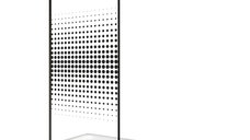 Paravan de dus walk-in Dots 106, sticla securizata 8 mm, profil negru mat, tija extensibila, 80 x 200 cm