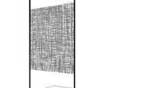 Perete dus walk-in cu model Lines 104, sticla securizata 8 mm, profil negru mat, tija extensibila 90 x 200 cm