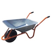 Roaba pentru constructii si gradina Hardmix 100L  cadru portocaliu  roata pneumatica - 1