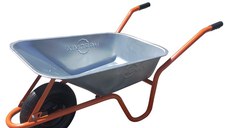 Roaba pentru constructii si gradina Hardmix 100L  cadru portocaliu  roata pneumatica