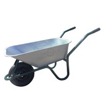 Roaba pentru constructii si gradina Hardmix 100L  cadru verde  roata pneumatica - 1