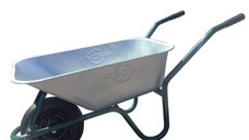 Roaba pentru constructii si gradina Hardmix 100L  cadru verde  roata pneumatica