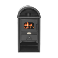 Semineu pe lemne Termo Kreka K-10  cu plita de gatit si sticla termorezistenta - 1