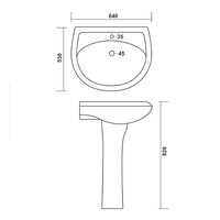 Set lavoar cu piedestal Capri  60 cm - 4