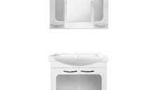 Set mobilier baie Aba 3 piese alb 80 cm - Eleganta si durabilitate
