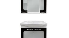 Set mobilier baie Aba, 3 piese, antracit, 80 cm