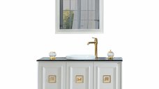 Set mobilier baie Arma 3 piese alb 120 cm - Stil rustic si modern