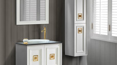 Set mobilier baie Arma, 3 piese, MDF alb, 80 cm