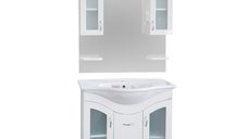 Set mobilier baie Palmiye 3 piese alb 105 cm - Design modern si functionalitate