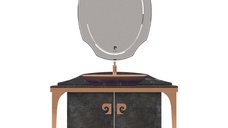 Set mobilier baie Pierre Cardin Venus 3 piese negru-aramiu 120 cm