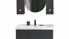 Set mobilier baie suspendat Dora 3 piese antracit 100 cm