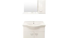 Set mobilier baie suspendat Ukra 3 piese alb 65 cm