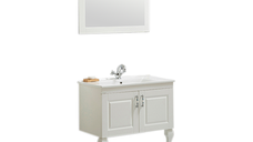 Set mobilier baie Virgo 3 piese alb 85 cm - design modern si functional