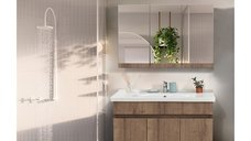 Set mobilier de baie Mona, 105 cm, finisaj nuc
